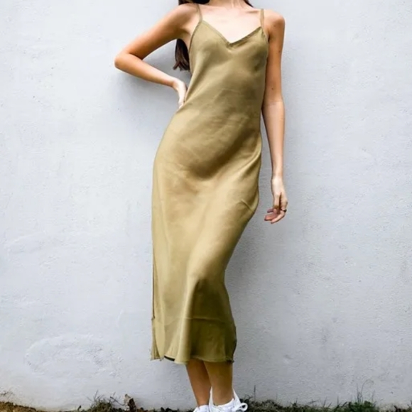 All Saints | Dresses | Allsaints Green Tierny Coni Slip Dress L | Poshmark